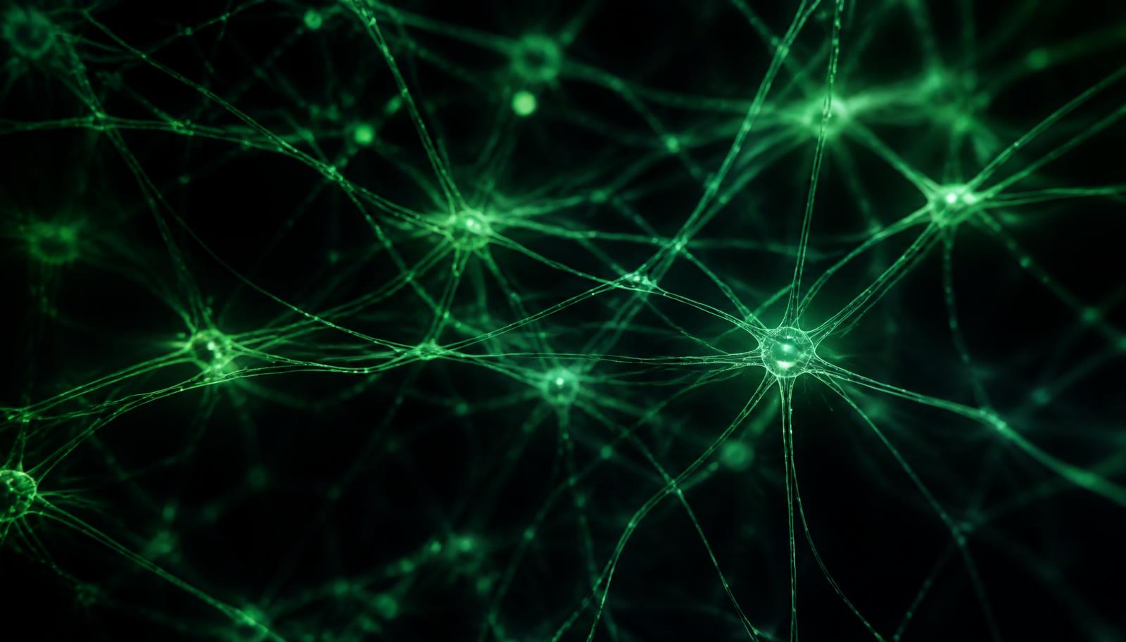 Glowing neural network filaments representing AI model infrastructure